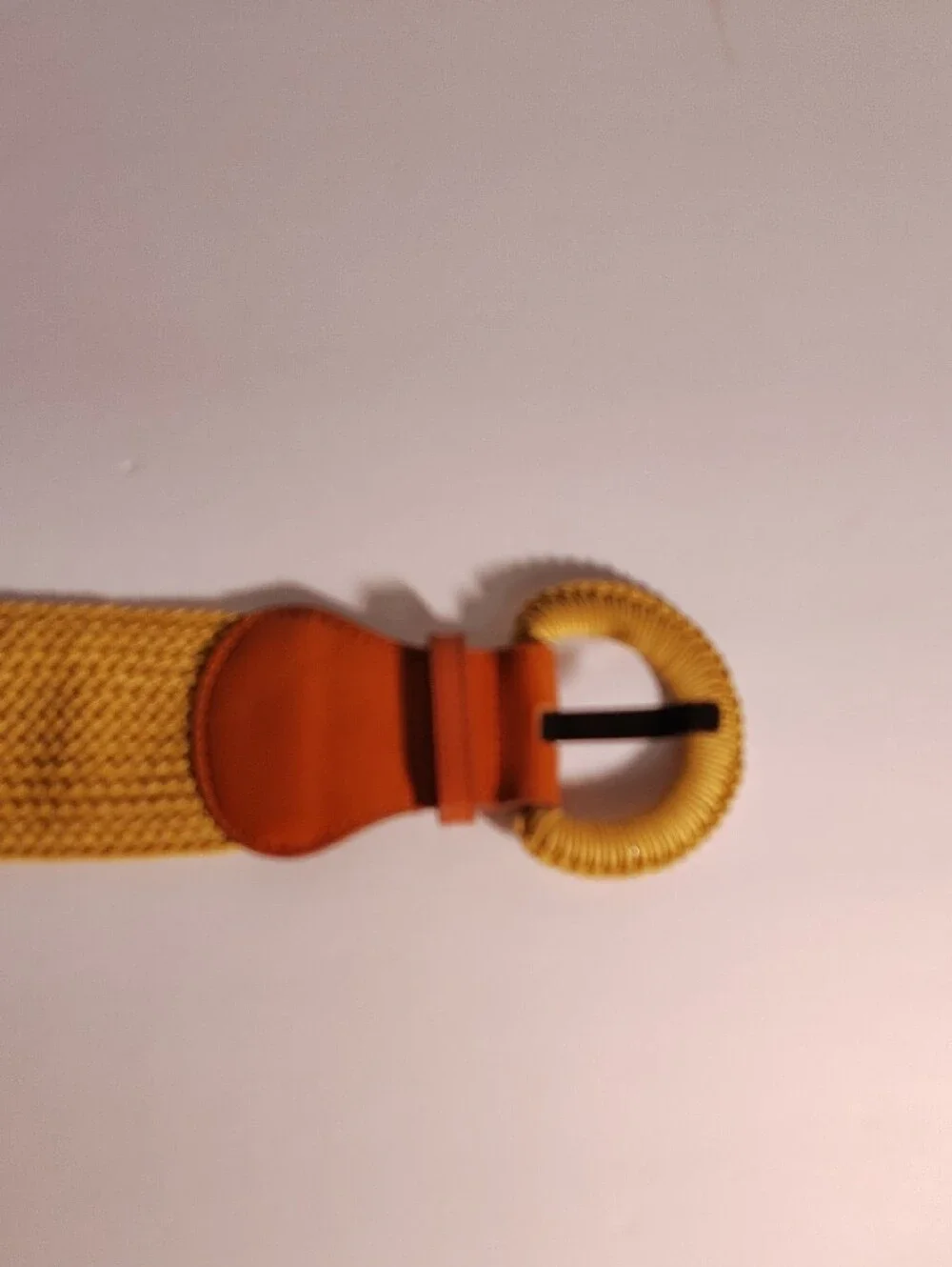 NEW Woven Women's Size S/P Belt with Round Buckle in Tan WM